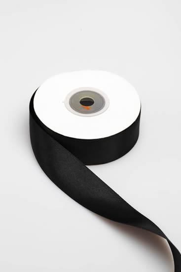 SATIN RIBBON 25MM BLACK