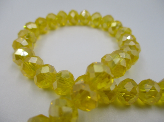 Crystal Disc Yellow Ab 8mm +/-60pcs