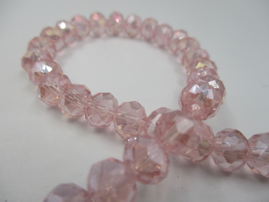 Crystal Disc Pink Ab 8mm +/-60pcs