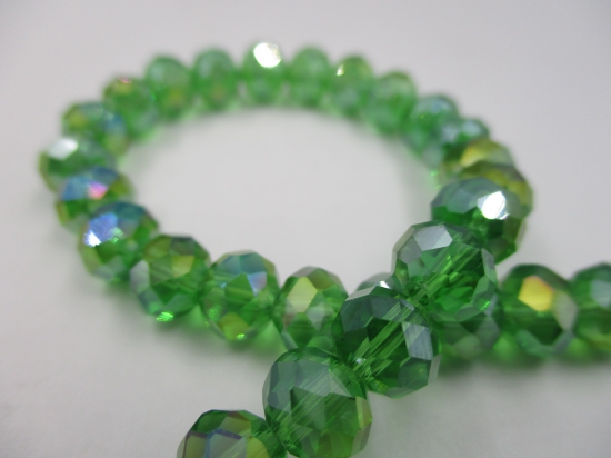 Crystal Disc Green Ab 8mm +/-60pcs