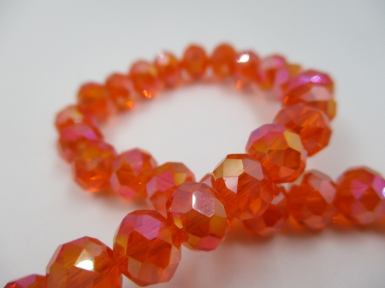 Crystal Disc Dk Orange Ab 8mm +/-60pcs