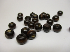 WOOD BEADS 14MM DK BROWN 125G