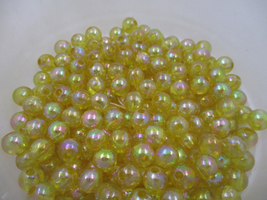 Luster Beads 250g Yellow 8mm