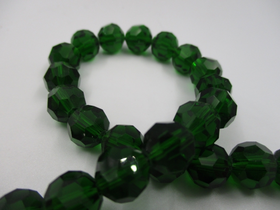 Crystal Round 10mm Dk Green +/-70pcs