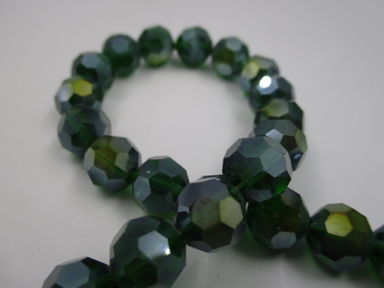 Crystal Round 10mm Dk Green Ab +/-70pcs