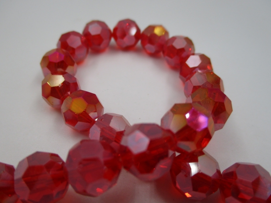 Crystal Round 10mm Red Ab +/-70pcs