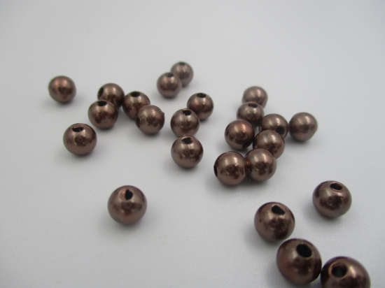 Plastic Pearls 6mm Brown 100g