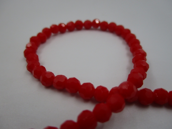 Crystal Round 4mm Op Red +/-100pcs