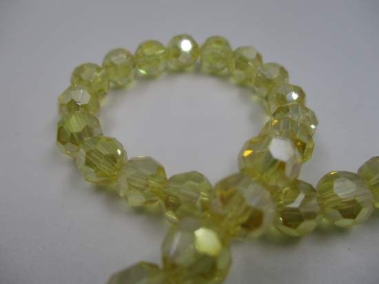 Crystal Round 8mm Yellow Ab +/-70pcs