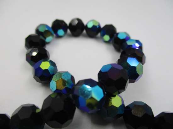 Crystal Round 10mm Black Ab +/-70pcs