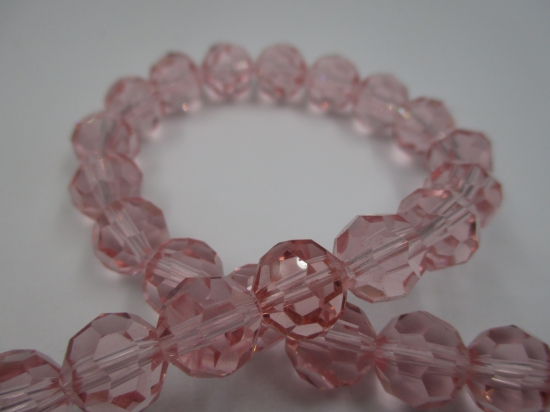 Crystal Round 10mm Pink +/-70pcs