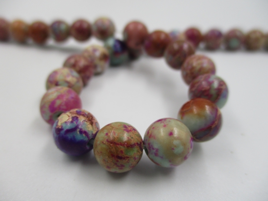 Purple/Blue Sediment Jasper 8mm +/-46pcs