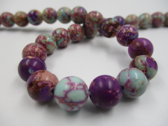 Purple/Blue Sediment Jasper 10mm +/-38pcs