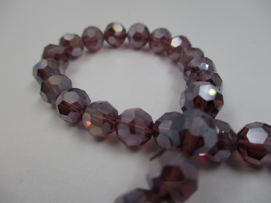 Crystal Round 8mm Dk Purple Ab +/-70pcs