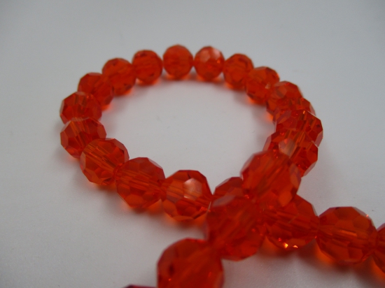 Crystal Round 8mm Dk Orange +/-70pcs