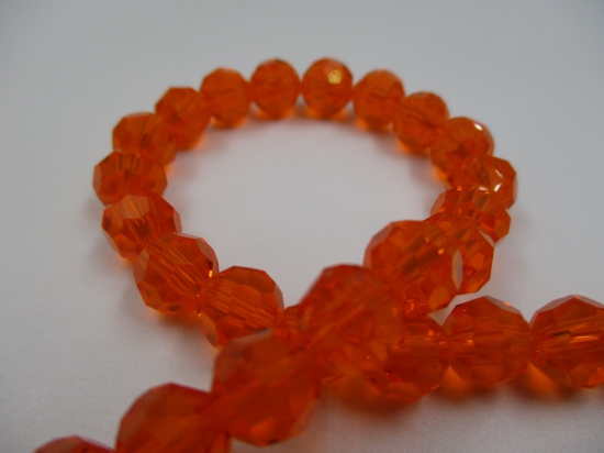 Crystal Round 8mm Dk Orange 2 +/-70pcs