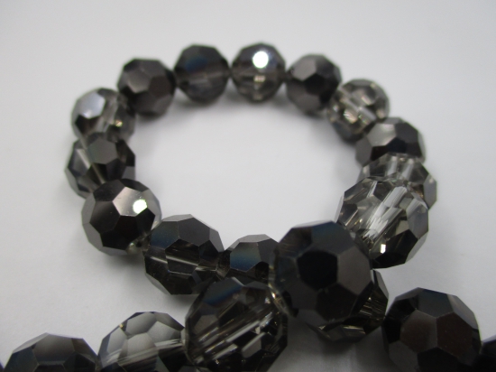 Crystal Round 10mm Black/Clear +/-70pcs