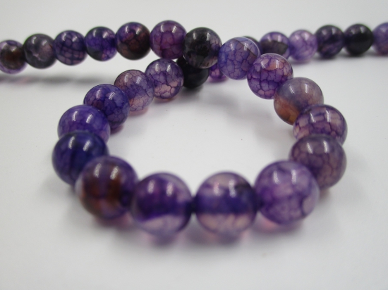 Purple Dragon Agate 8mm +/-48pcs