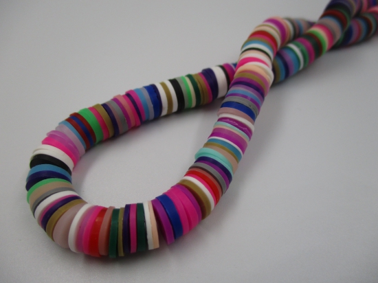 Polymer Clay Disc 8mm 40cm Dk Mix