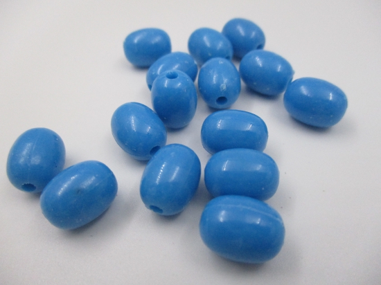 PONY BEADS 9X12MM OVAL BLUE 250G