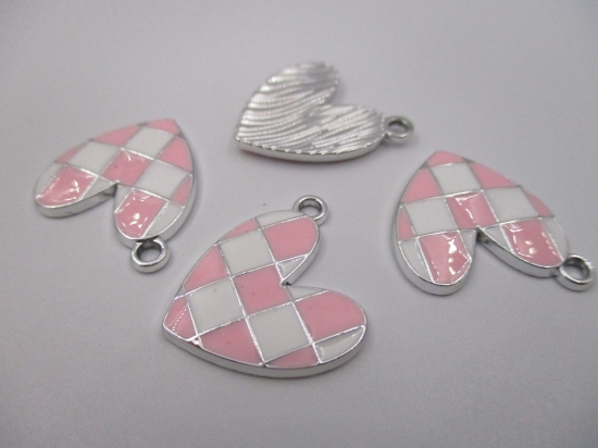 Charm Heart  4pcs Pink