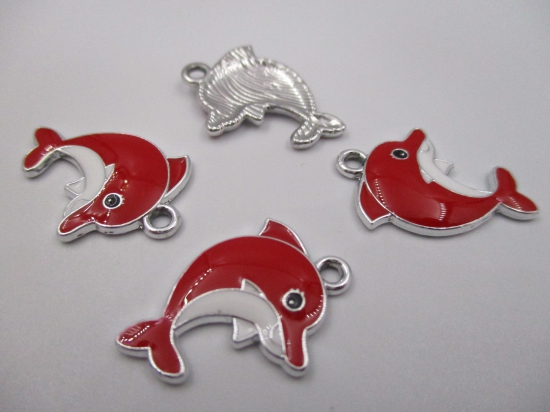 Charm Dolphin 4pcs Red