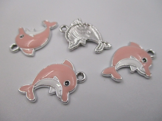 Charm Dolphin 4pcs Pink