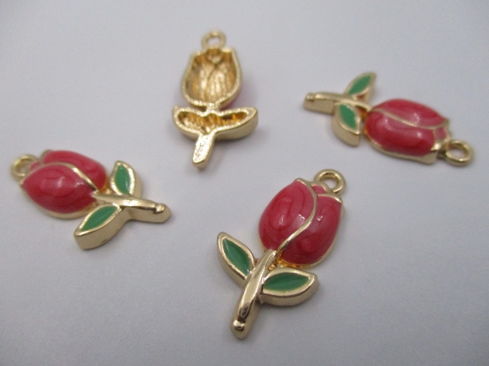 Charm Rose 4pcs Pink