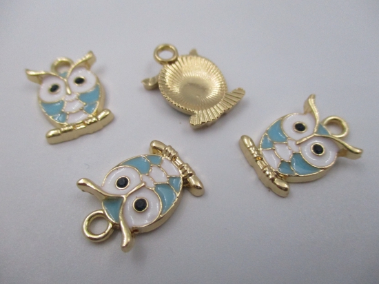 Charm Owl 4pcs Turq