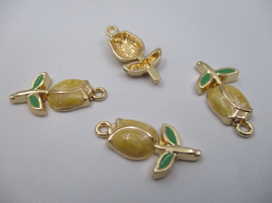 Charm Rose 4pcs Yellow