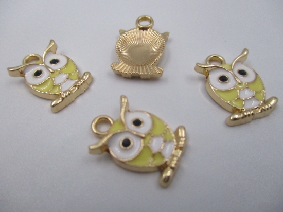 Charm Owl 4pcs Yellow