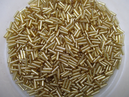 Bugle Beads Foil Gold 450g