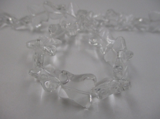 Glass Beads Butterfly 13x15x5mm +/-28pcs Clear