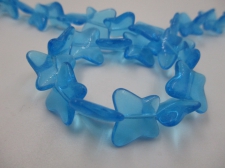Glass Beads Butterfly 13x15x5mm +/-28pcs Blue
