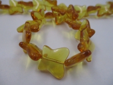 Glass Beads Butterfly 13x15x5mm +/-28pcs Gold